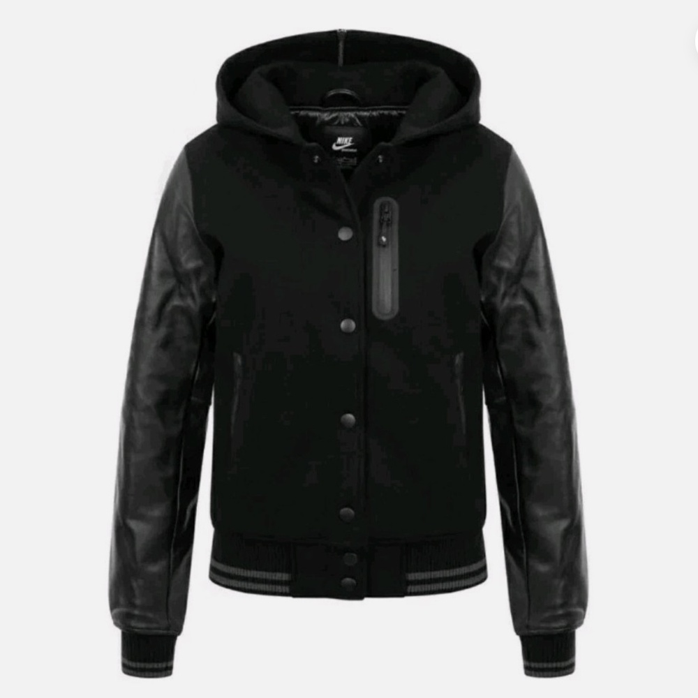 Nike Women's Sportswear  Destroyer Wool/Leather Jacket